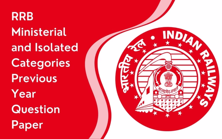 RRB Ministerial and Isolated Categories Previous Year Question Paper