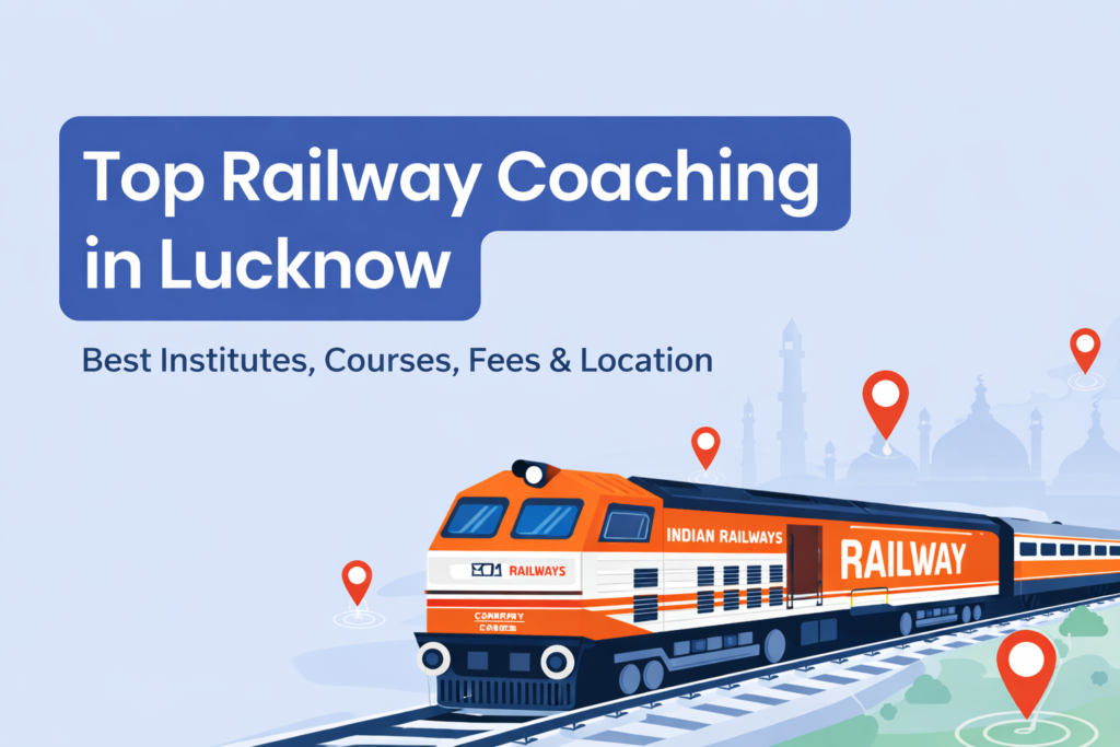Map of best railway coaching locations in Lucknow Uttar Pradesh, including Aliganj and Gomti Nagar.